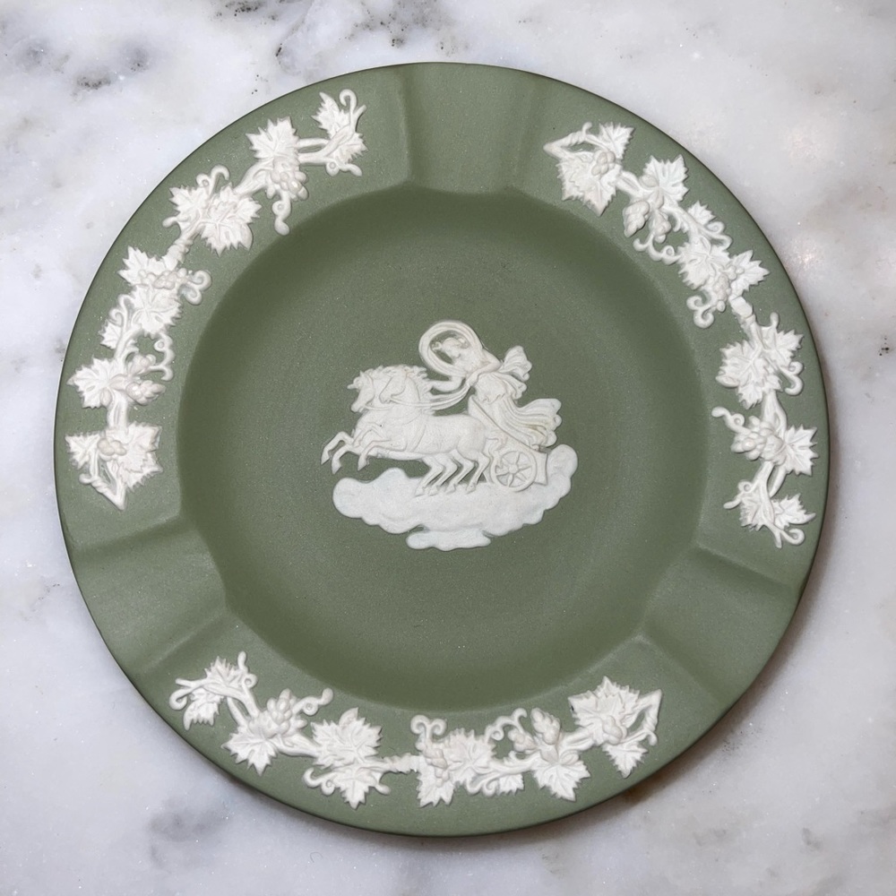 Wedgwood Vintage Ashtray, Green Jasper